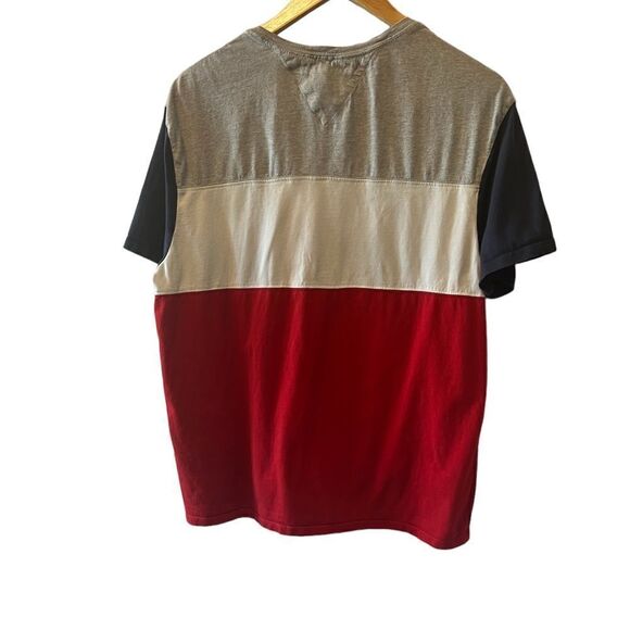 TOMMY HILFIGER Colour Blocked Graphic Print Short Sleeve Casual Tee Shirt L - Picture 2 of 7